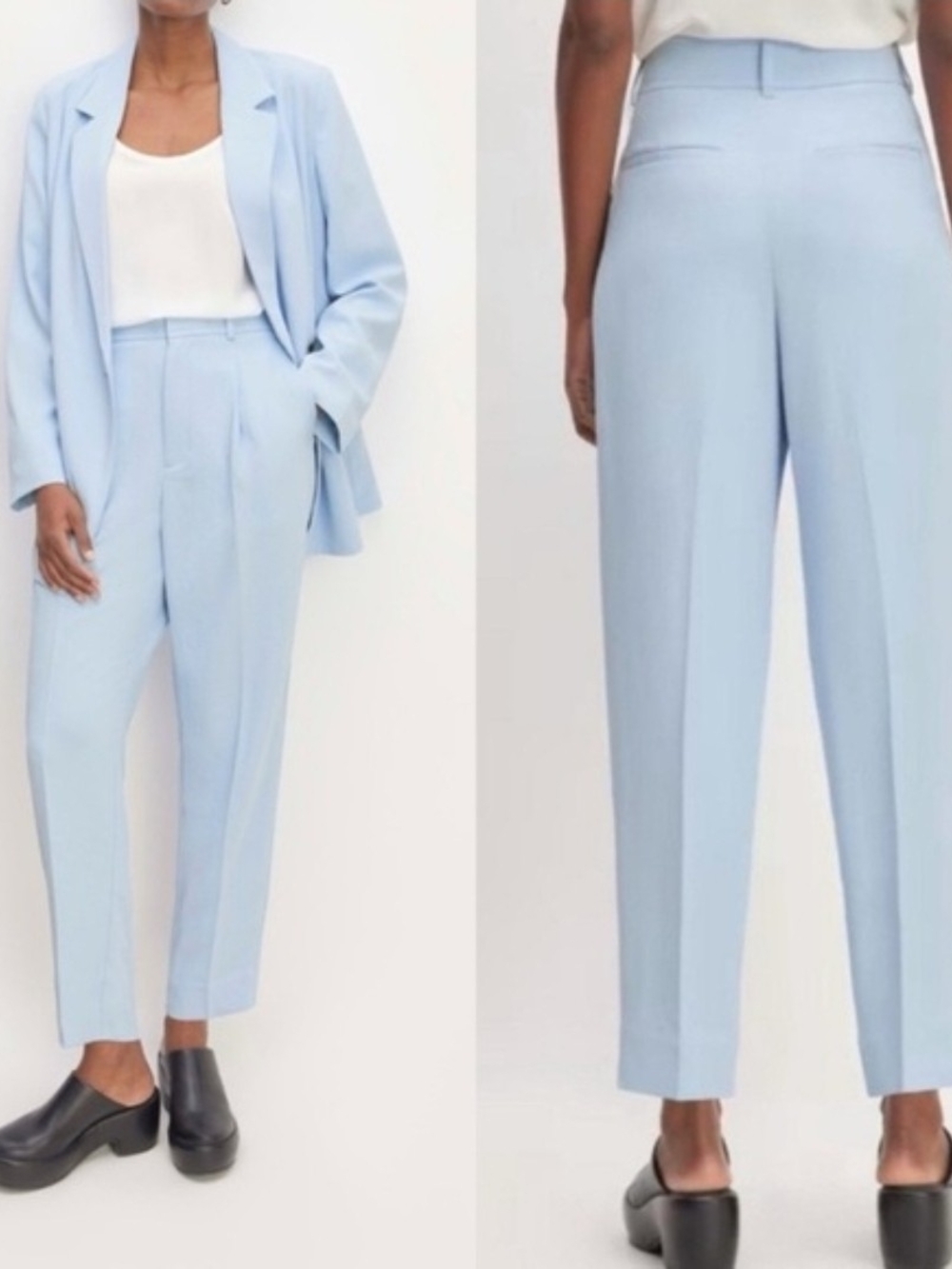 Everlane Light Blue High-Rise Tailored Trousers